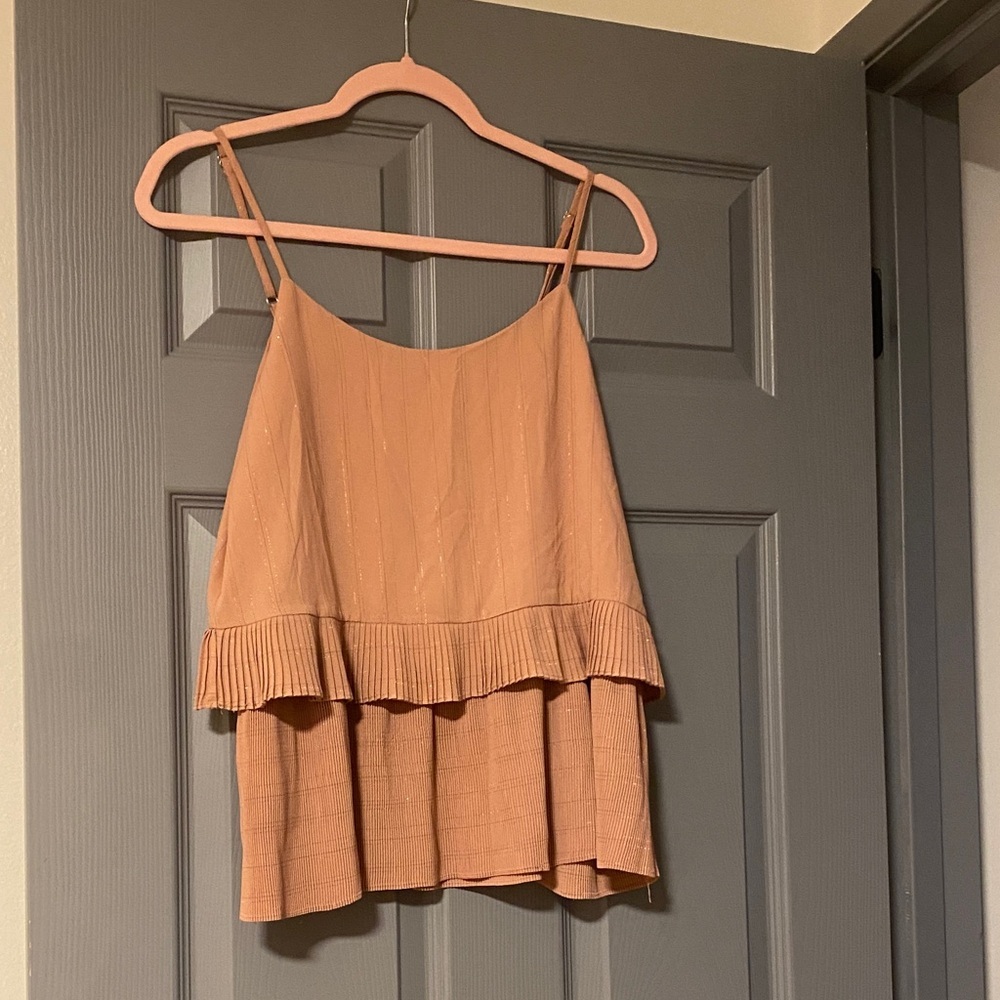 Dusty Rose Ruffle Women's Top with sparkles current air Los Angeles size small